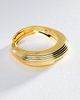 By Anthropologie Ribbed Metal Stacking Ring - 1