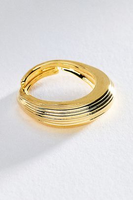 By Anthropologie Ribbed Metal Stacking Ring