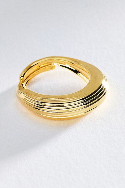 By Anthropologie Ribbed Metal Stacking Ring