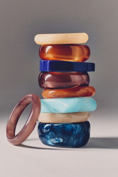 By Anthropologie Round Bangle Bracelets, Set of 3