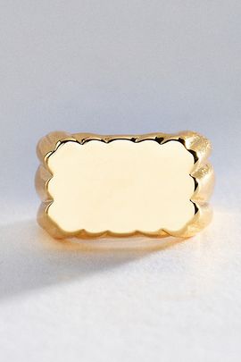 By Anthropologie Scalloped Signet Ring