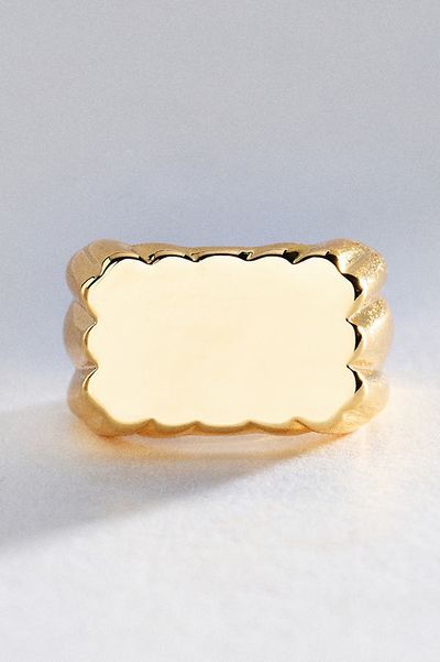 By Anthropologie Scalloped Signet Ring