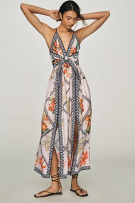 By Anthropologie Scarf Print Midi Dress