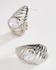 By Anthropologie Sculptural Ribbed Crystal Post Earrings - 1