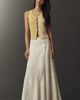 By Anthropologie Seamed Linen Mock Wrap Maxi Skirt - 1