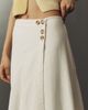 By Anthropologie Seamed Linen Mock Wrap Maxi Skirt - 2