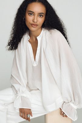By Anthropologie Semi-Sheer Swing Blouse