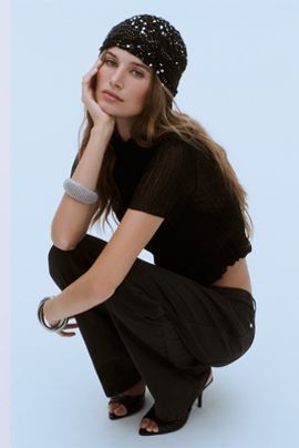 By Anthropologie Sequin Knit Skullcap