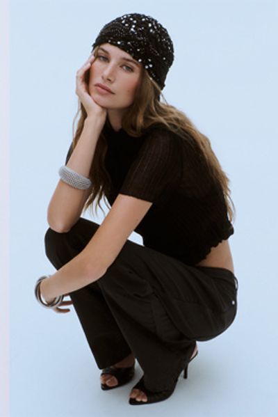 By Anthropologie Sequin Knit Skullcap