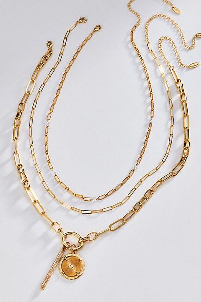 By Anthropologie Shades of Sea Layered Necklaces Set
