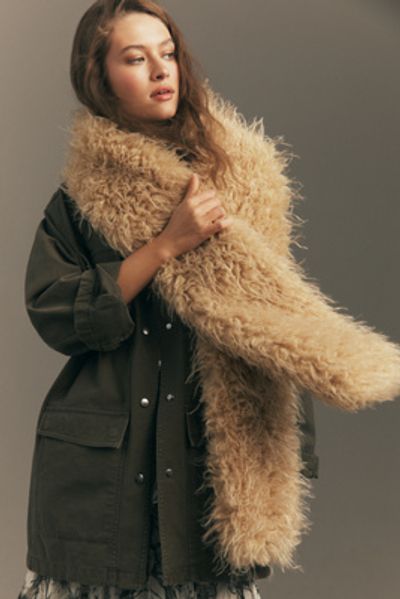 By Anthropologie Shaggy Faux-Fur Scarf