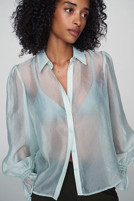 By Anthropologie Sheer Buttondown Blouse