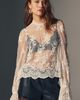 By Anthropologie Sheer Lace High Neck Blouse - 1