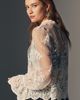 By Anthropologie Sheer Lace High Neck Blouse - 3