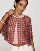 By Anthropologie Sheer Pearl Lace Cape Top - 1