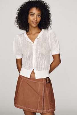 By Anthropologie Sheer Pointelle Cardigan