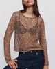 By Anthropologie Sheer Sequin Crewneck Top - 1