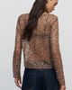 By Anthropologie Sheer Sequin Crewneck Top - 2