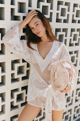 By Anthropologie Sheer Wrap Kaftan