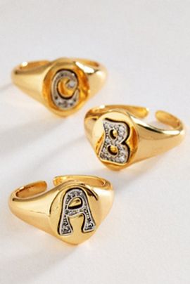 By Anthropologie Signet Monogram Ring