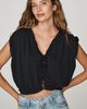 By Anthropologie Silken Cropped Button-Front Blouse - 1