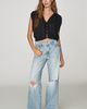 By Anthropologie Silken Cropped Button-Front Blouse - 2