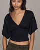 By Anthropologie Silken Flutter Sleeve Crop Top - 1