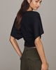 By Anthropologie Silken Flutter Sleeve Crop Top - 2