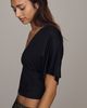 By Anthropologie Silken Flutter Sleeve Crop Top - 4