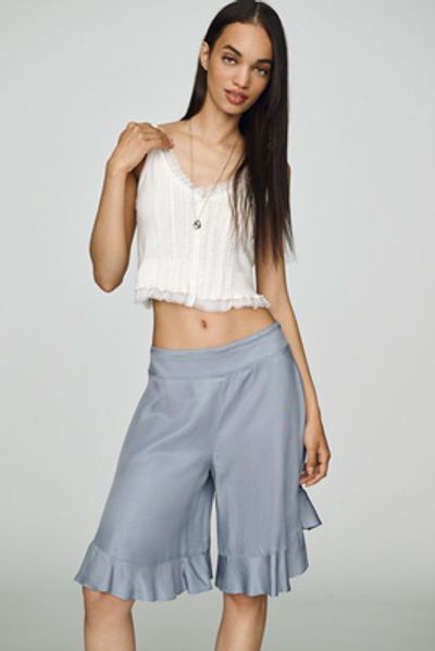 By Anthropologie Silky Longline Skirty Shorts