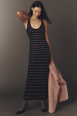 black anthropologie knitted dress NWT Anthropologie Black Knitted Knit Strappy Mini Little Dress size XXS