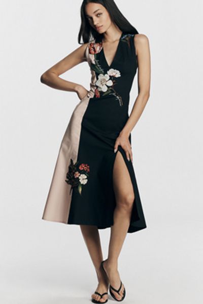 knee length dresses for ladies By Anthropologie Long-Sleeve A-Line Sweater Mini Dress – katie + hubbell main image 1