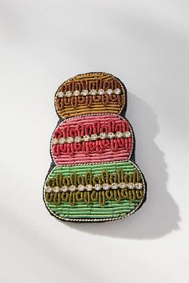 By Anthropologie Small Beaded Icon Brooch