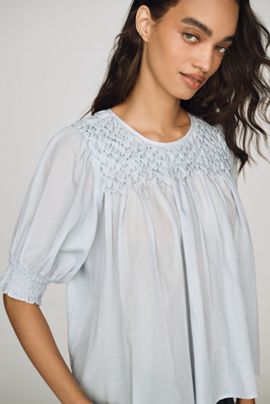 By Anthropologie Smocked Swing Blouse