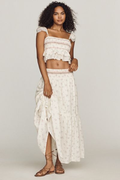 By Anthropologie Smocked Tiered Maxi Skirt