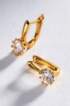 By Anthropologie Solitaire Crystal Drop Earrings