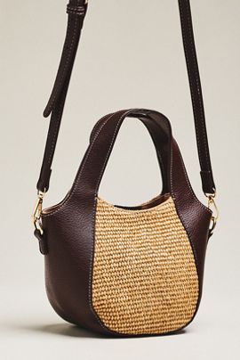 By Anthropologie Sonia Mini Slouchy Tote Bag: Raffia Edition