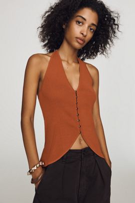 By Anthropologie Split-Front Sweater