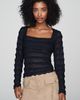 By Anthropologie Square-Neck Lace Long-Sleeve Top - 1