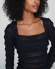 By Anthropologie Square-Neck Lace Long-Sleeve Top - 2