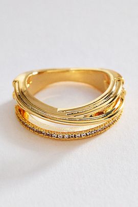 By Anthropologie Stacked Crystal Ring