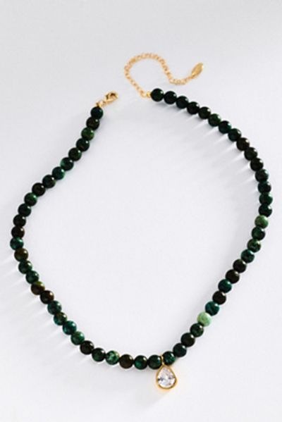 By Anthropologie Stone Beaded Pendant Necklace