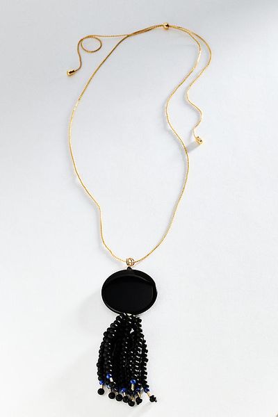 By Anthropologie Stone Tassel Pendant Necklace