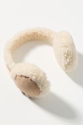 By Anthropologie Suede Sherpa Fleece Earmuffs