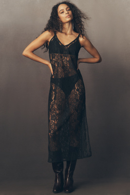 By Anthropologie - Sweater Lace Twofer Midi Dress