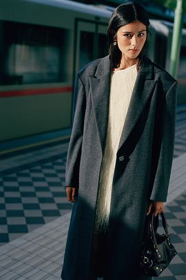 By Anthropologie Tailored Longline Coat Jacket
