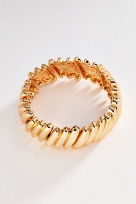 By Anthropologie Textured Metal Stretch Bracelet