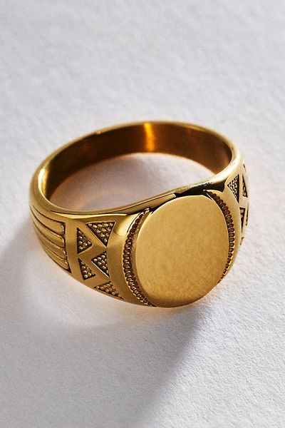 By Anthropologie Textured Signet Ring