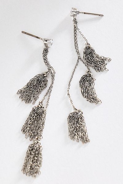 By Anthropologie Tiered Fringe Earrings