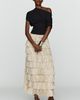 By Anthropologie Tiered Metallic Maxi Skirt - 1